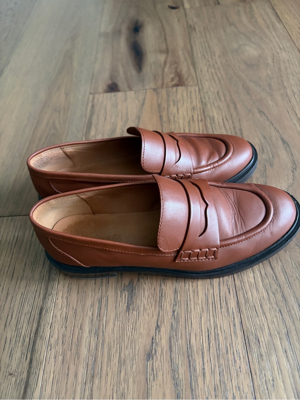 Madewell Women's Tan Leather Penny Loafers
